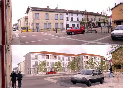 Maquette nouveau centre du village de Villieu